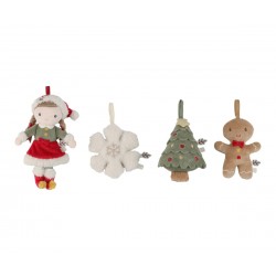 Set 4 Adornos de Navidad Rosa Little Dutch