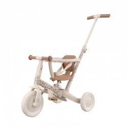 Triciclo infantil 4 en 1 Little Dutch con barra blanca y flores